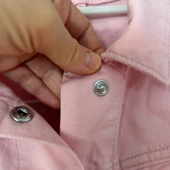 GAP Denim Kids Girls XL Extra Large Youth Pink Jean Jacket Snap NWT - Picture 4 of 6